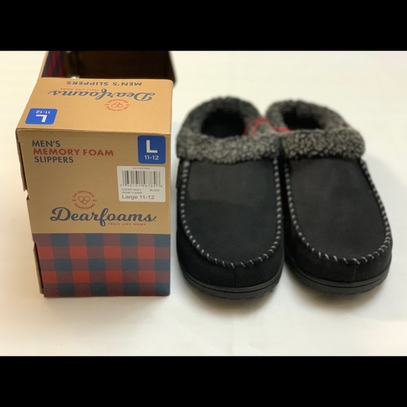 dearfoam mens memory foam slippers